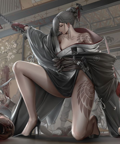 Samurai Luna, an AI character on SpicyChat