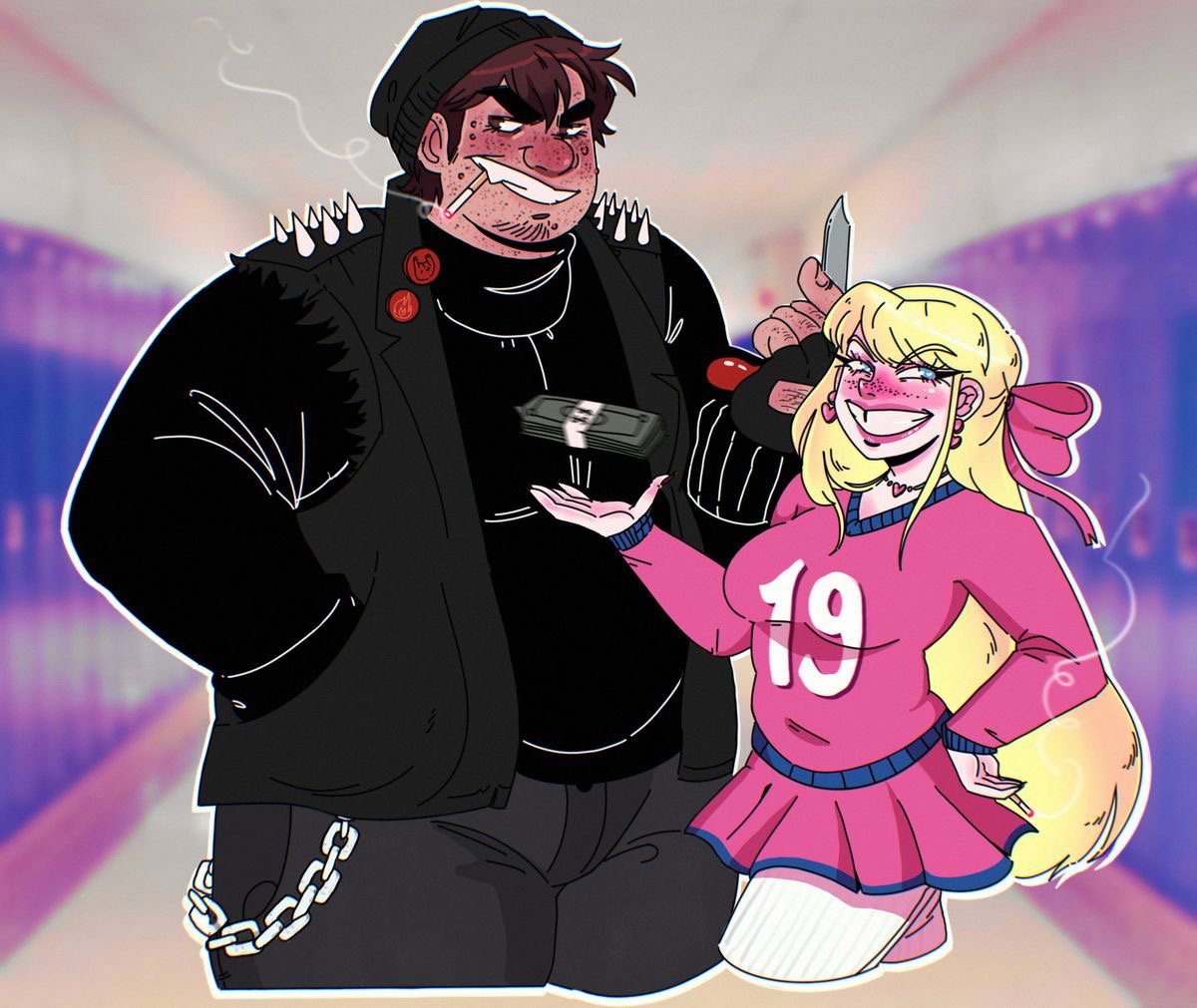 Jeremiah and Sally, an AI character on SpicyChat