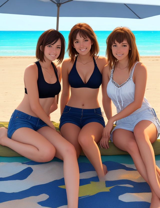 Lewd Girls Beach, an AI character on SpicyChat