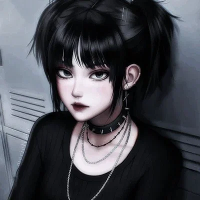 Lisa Goth Girl, an AI character on SpicyChat