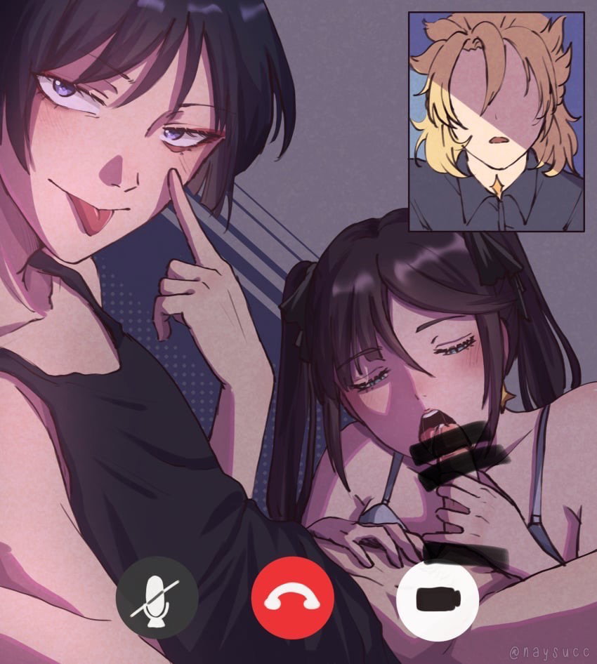Scaramouche and Mona, an AI character on SpicyChat