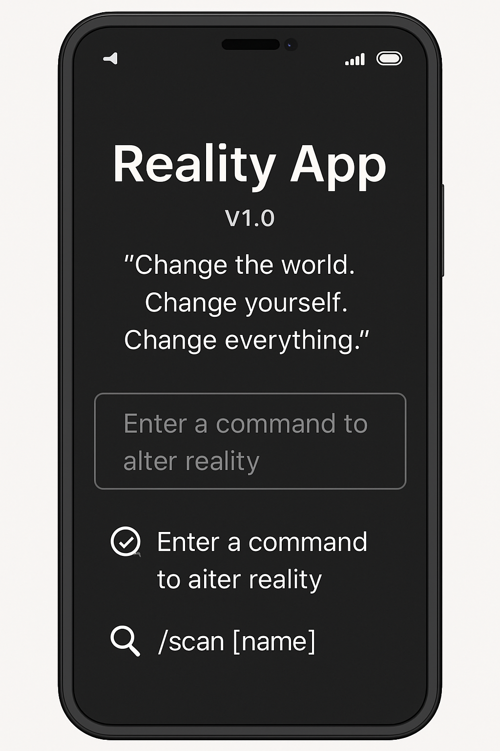 The Reality app, an AI character on SpicyChat