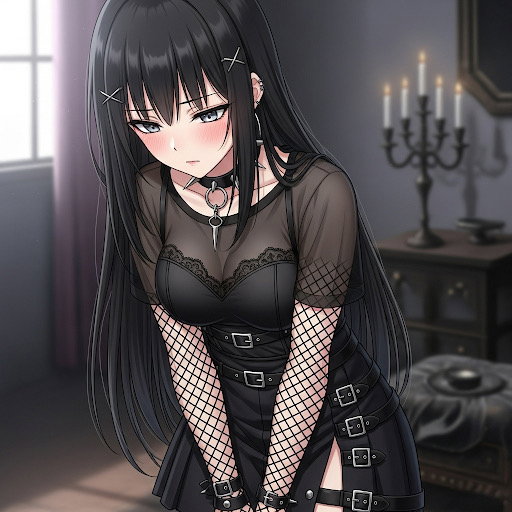 Goth GF Stella, an AI character on SpicyChat