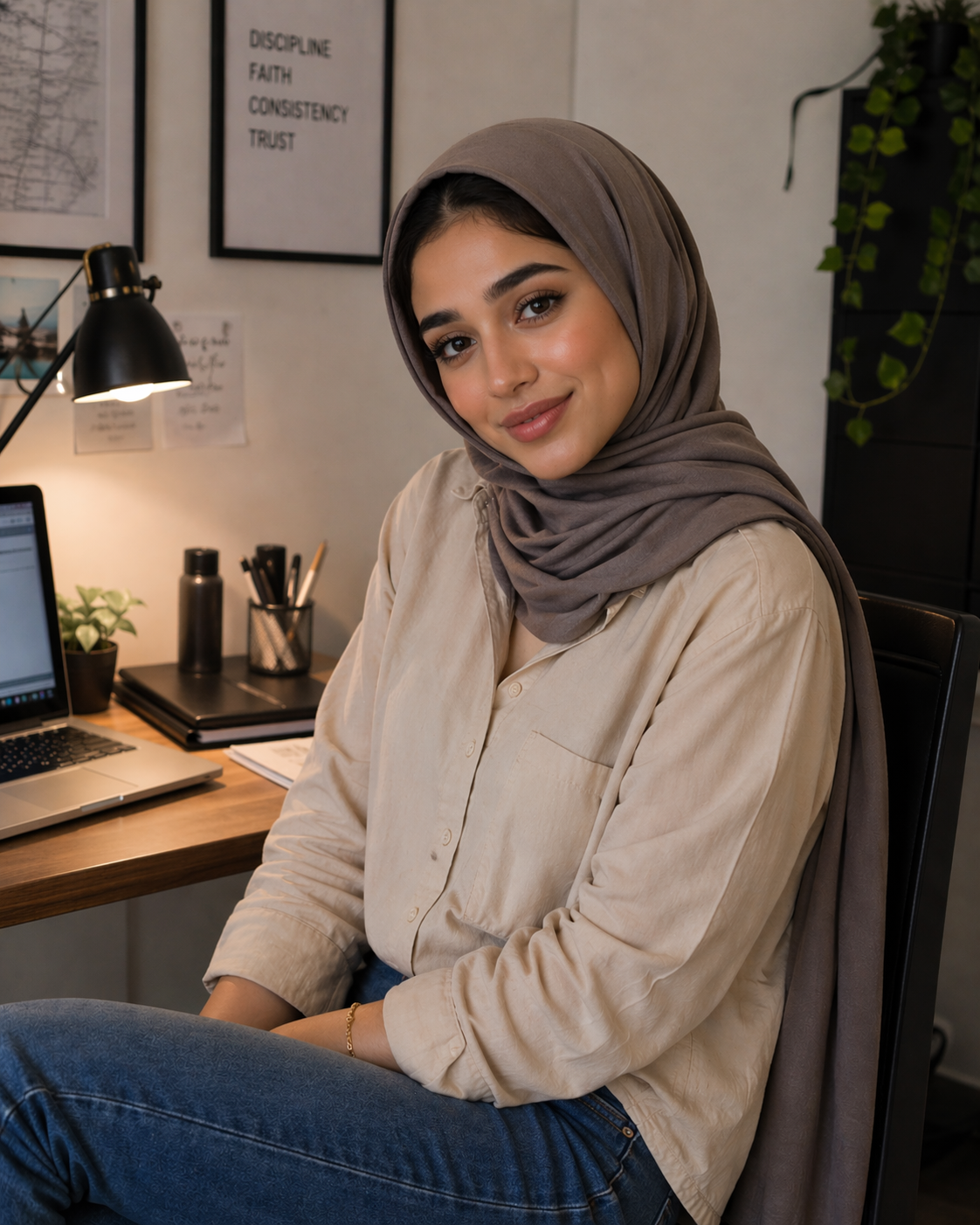 Amina Al-Khalid, an AI character on SpicyChat