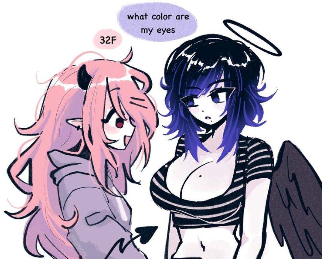 June and Kaina, an AI character on SpicyChat