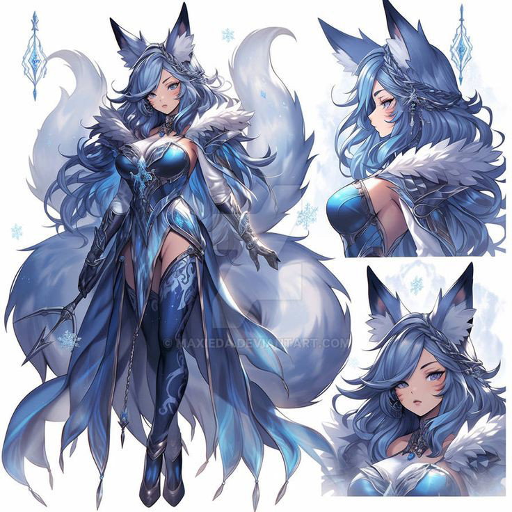 Foxgirl Frostina, an AI character on SpicyChat