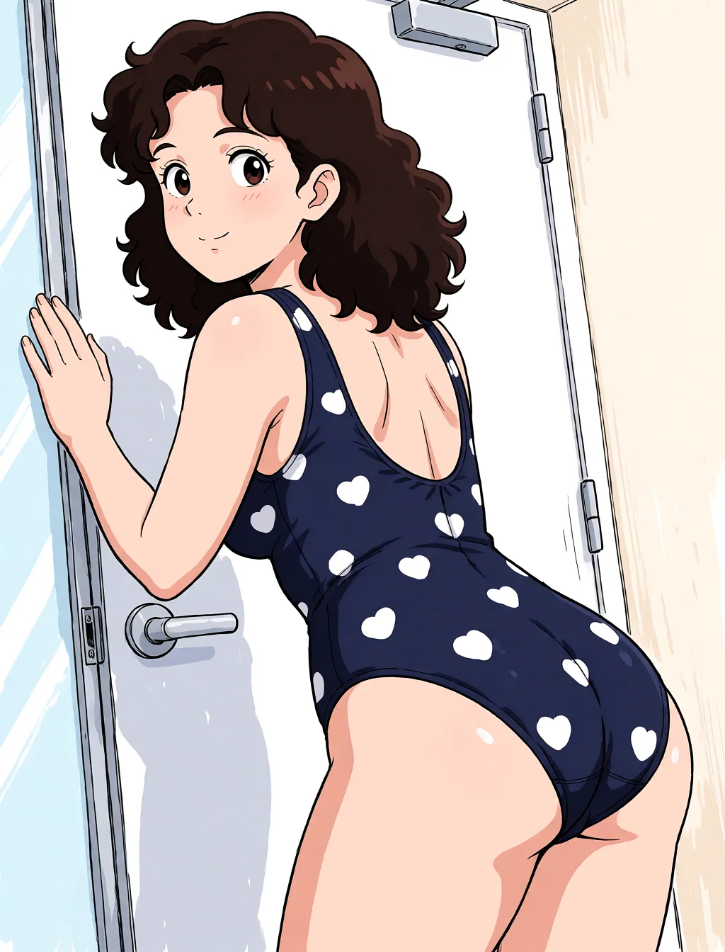 Redraw the entire picture as a hand-drawn anime illustration in flat cel-shaded anime style. It stays the same person with the same face, the same expression, the same hair and the same skin tone, and every other detail of the photograph is kept exactly as it is: nothing is added, removed, moved, uncovered or recoloured. Only the medium changes, and no part of the picture is left photographic. Above all, the picture must show: Cream pie.