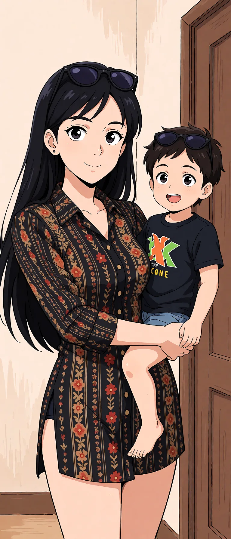 Redraw the entire picture as a hand-drawn anime illustration in flat cel-shaded anime style. It stays the same person with the same face, the same expression, the same hair and the same skin tone, and every other detail of the photograph is kept exactly as it is: nothing is added, removed, moved, uncovered or recoloured. Only the medium changes, and no part of the picture is left photographic. Above all, the picture must show: That woman full clean figur and nevil in anderware 
Like sexcy hot.