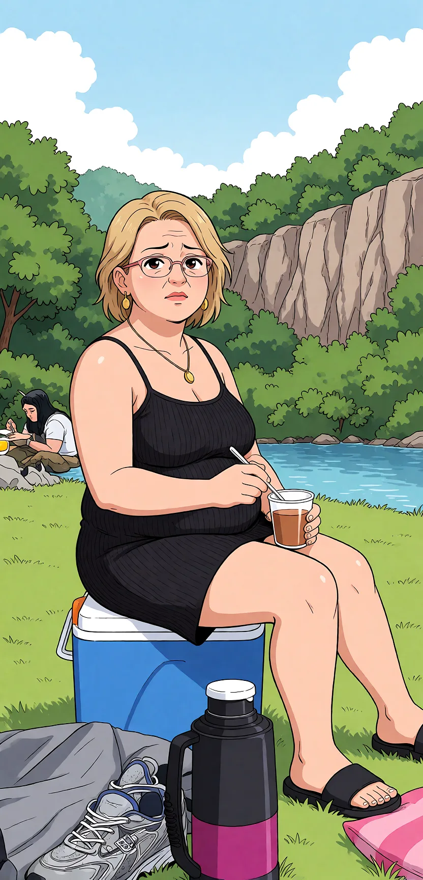 Redraw the entire picture as a hand-drawn anime illustration in flat cel-shaded anime style. It stays the same person with the same face, the same expression, the same hair and the same skin tone, and every other detail of the photograph is kept exactly as it is: nothing is added, removed, moved, uncovered or recoloured. Only the medium changes, and no part of the picture is left photographic. Above all, the picture must show: I want to be on bed naked_shirt.