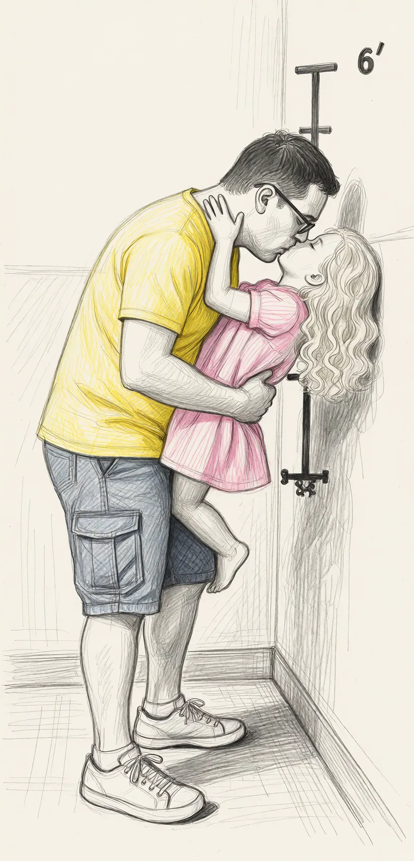 Redraw the entire picture as a hand-drawn graphite sketch on off-white paper: visible pencil strokes, cross-hatched shading, loose construction lines and no colour beyond the grey of the pencil and the tone of the paper. The background is drawn in the same style. Nothing in the frame keeps its photographic appearance. Above all, the picture must show: Holding her butt, french_kiss.