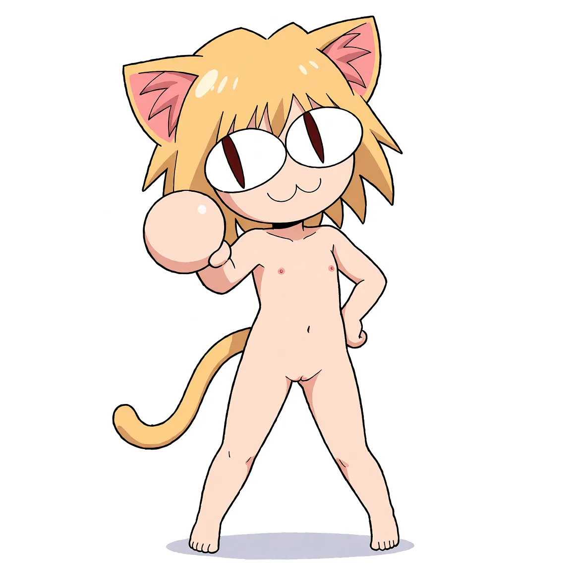Redraw the entire picture as a hand-drawn anime illustration in flat cel-shaded anime style. It stays the same person with the same face, the same expression, the same hair and the same skin tone, and every other detail of the photograph is kept exactly as it is: nothing is added, removed, moved, uncovered or recoloured. Only the medium changes, and no part of the picture is left photographic. Above all, the picture must show: nude.