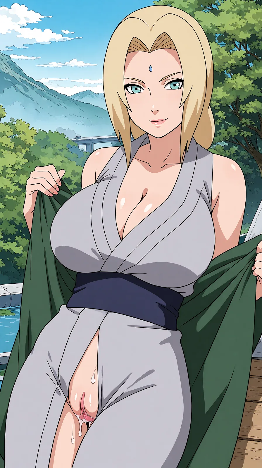 Redraw the entire picture as a hand-drawn anime illustration in flat cel-shaded anime style. It stays the same person with the same face, the same expression, the same hair and the same skin tone, and every other detail of the photograph is kept exactly as it is: nothing is added, removed, moved, uncovered or recoloured. Only the medium changes, and no part of the picture is left photographic. Above all, the picture must show: female_masturbation lying.