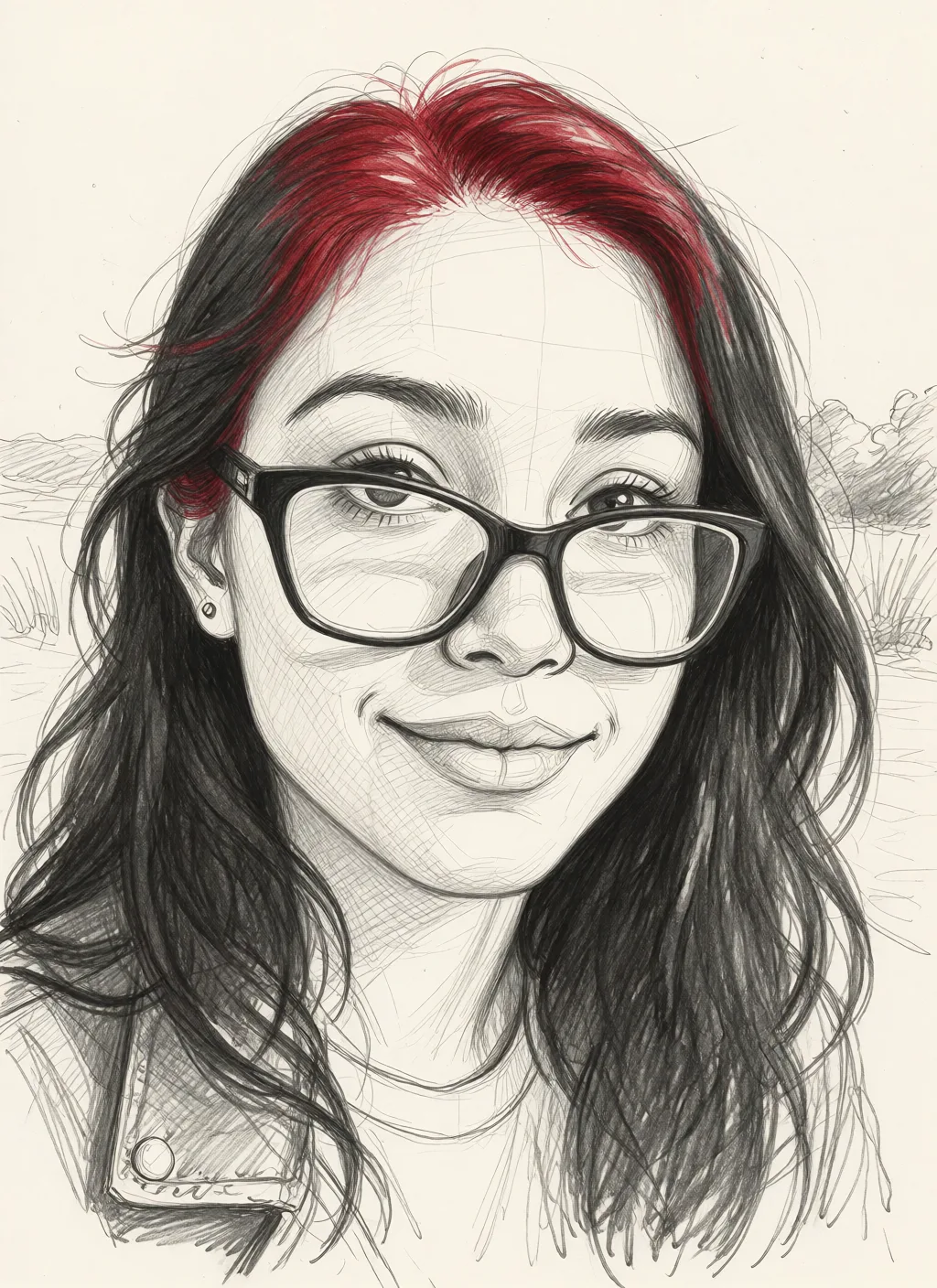 Redraw the entire picture as a hand-drawn graphite sketch on off-white paper: visible pencil strokes, cross-hatched shading, loose construction lines and no colour beyond the grey of the pencil and the tone of the paper. The background is drawn in the same style. Nothing in the frame keeps its photographic appearance. Above all, the picture must show: Suck dick.