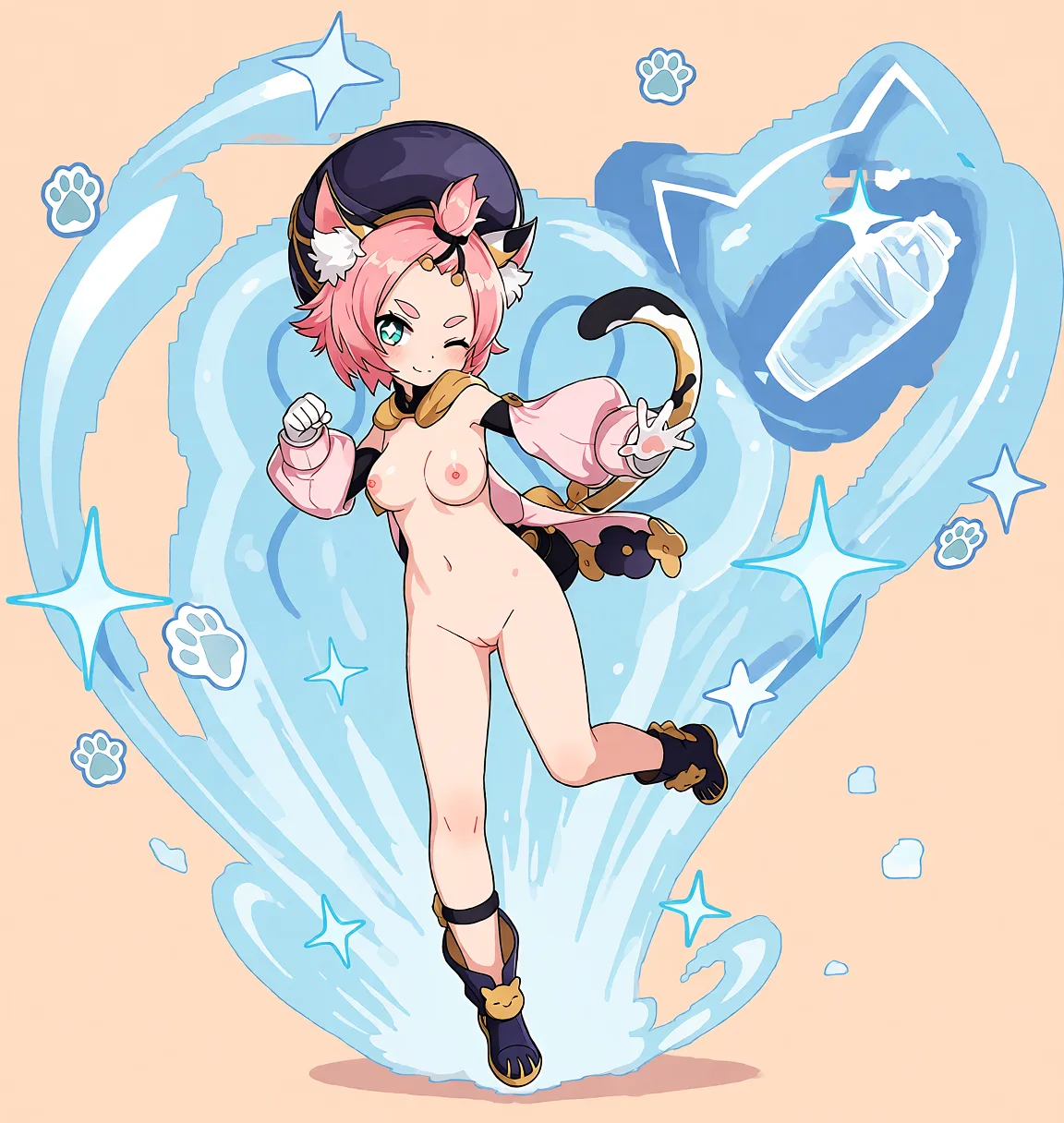 Redraw the entire picture as a hand-drawn anime illustration in flat cel-shaded anime style. It stays the same person with the same face, the same expression, the same hair and the same skin tone, and every other detail of the photograph is kept exactly as it is: nothing is added, removed, moved, uncovered or recoloured. Only the medium changes, and no part of the picture is left photographic. Above all, the picture must show: medium_breasts.