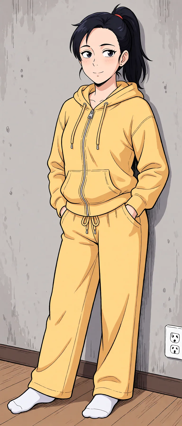 Redraw the entire picture as a hand-drawn anime illustration in flat cel-shaded anime style. It stays the same person with the same face, the same expression, the same hair and the same skin tone, and every other detail of the photograph is kept exactly as it is: nothing is added, removed, moved, uncovered or recoloured. Only the medium changes, and no part of the picture is left photographic. Above all, the picture must show: Секс миссионерская поза.