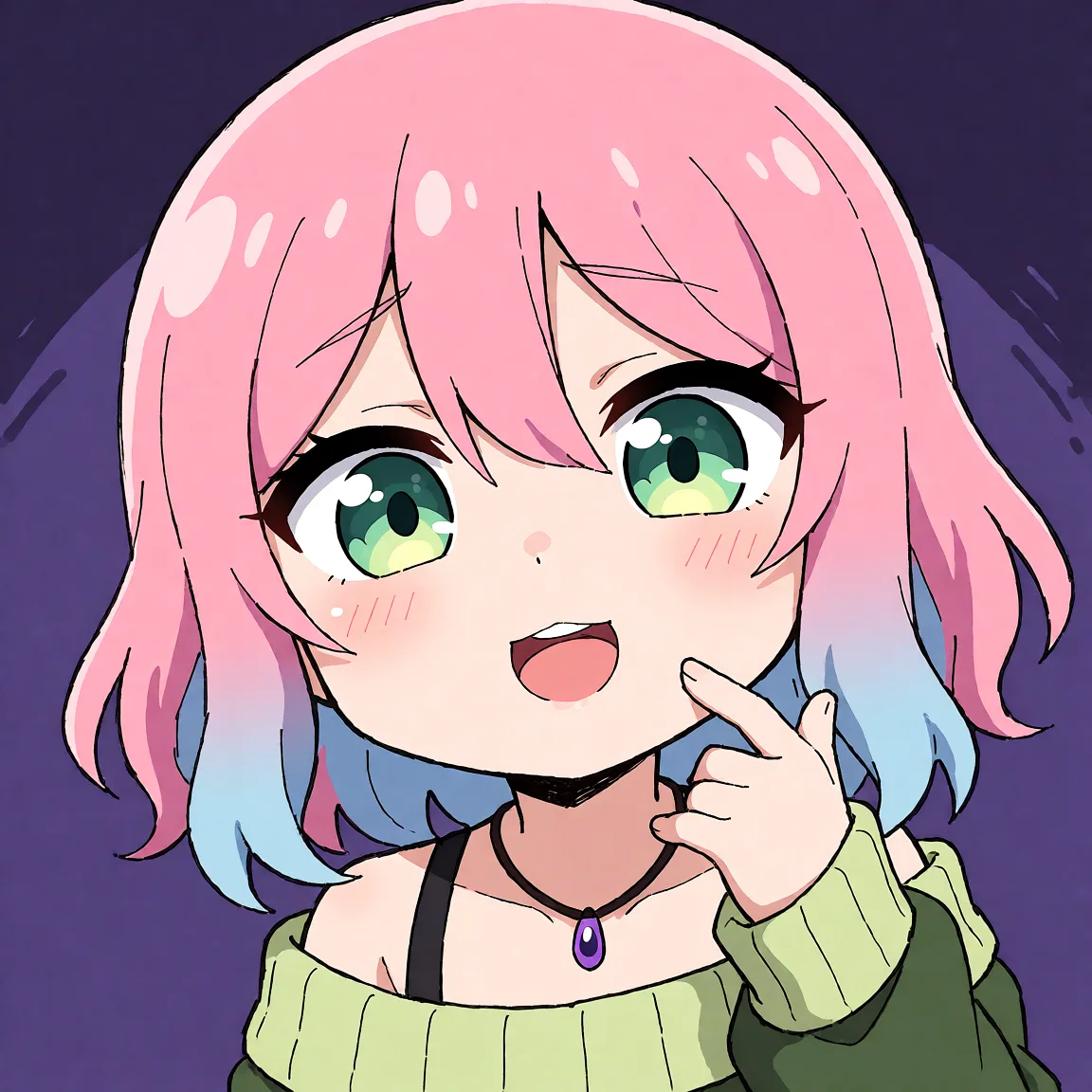 Redraw the entire picture as a hand-drawn anime illustration in flat cel-shaded anime style. It stays the same person with the same face, the same expression, the same hair and the same skin tone, and every other detail of the photograph is kept exactly as it is: nothing is added, removed, moved, uncovered or recoloured. Only the medium changes, and no part of the picture is left photographic. Above all, the picture must show: Generate me an image of suggestive female Halloween ych anime style.
