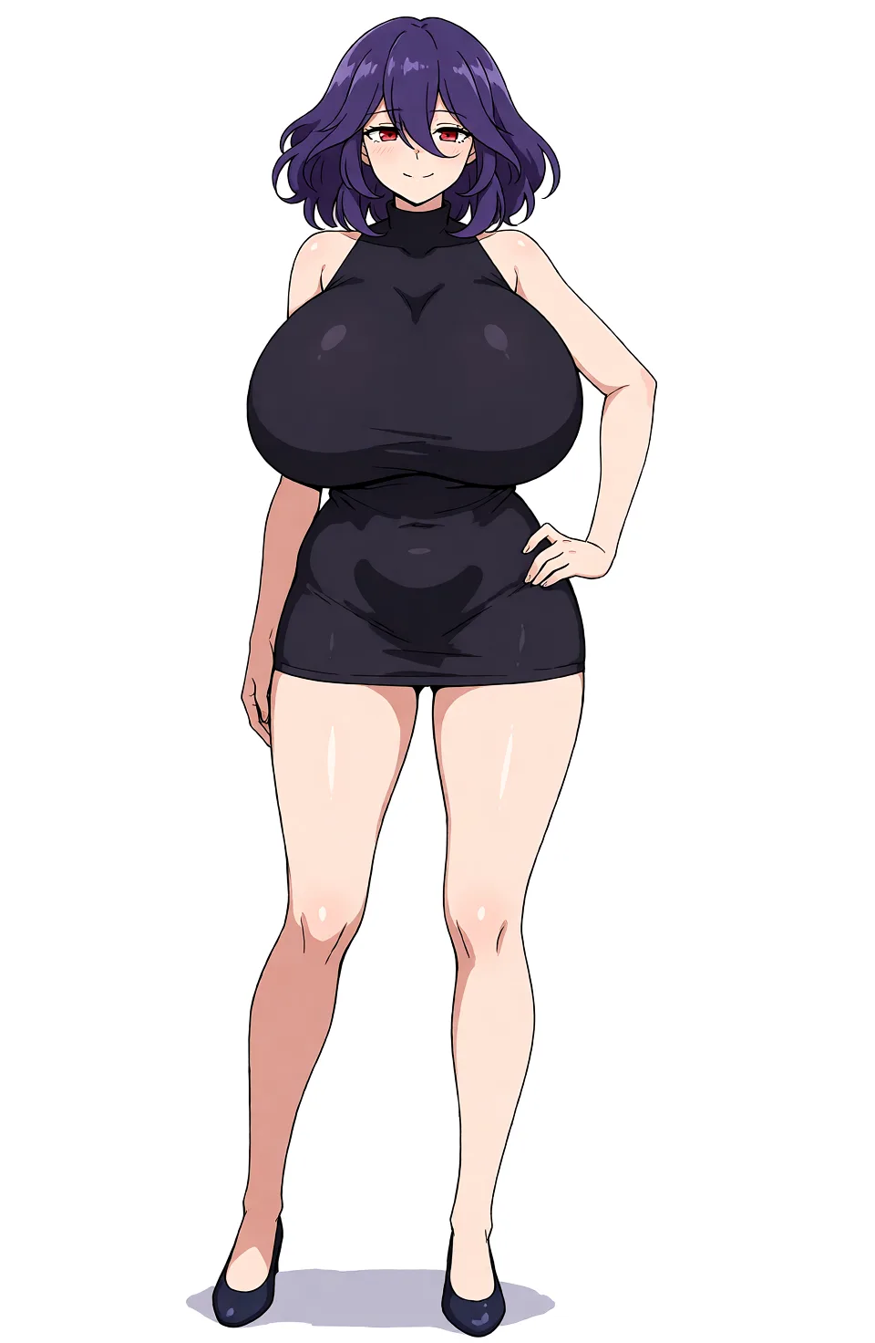 Redraw the entire picture as a hand-drawn anime illustration in flat cel-shaded anime style. It stays the same person with the same face, the same expression, the same hair and the same skin tone, and every other detail of the photograph is kept exactly as it is: nothing is added, removed, moved, uncovered or recoloured. Only the medium changes, and no part of the picture is left photographic. Above all, the picture must show: ahegao, thick_thighs, gigantic breast.