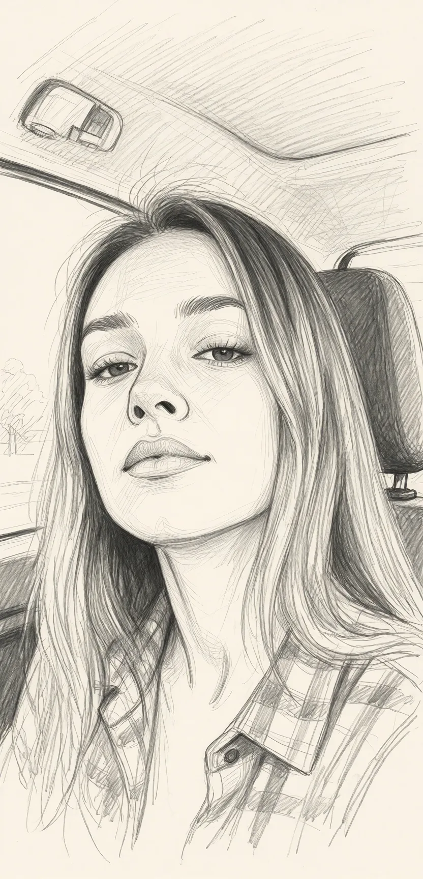 Redraw the entire picture as a hand-drawn graphite sketch on off-white paper: visible pencil strokes, cross-hatched shading, loose construction lines and no colour beyond the grey of the pencil and the tone of the paper. The background is drawn in the same style. Nothing in the frame keeps its photographic appearance. Above all, the picture must show: sex_from_behind.