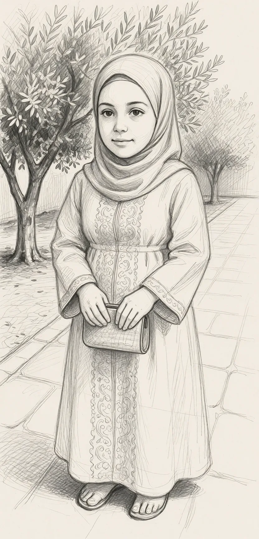 Redraw the entire picture as a hand-drawn graphite sketch on off-white paper: visible pencil strokes, cross-hatched shading, loose construction lines and no colour beyond the grey of the pencil and the tone of the paper. The background is drawn in the same style. Nothing in the frame keeps its photographic appearance. Above all, the picture must show: Sie soll sich komplett nackt ausziehen bis auf ihr Tanga und Kopftuch. Dannach soll sie an mein schwanz gehen ihn komplett weg lutschen und sich Dannach umdrehen und mit ihrem Arsch und Tanga auf mein schwanz setzen. Es soll sehr realistisch sein und ihr Körper und ihre Titten auch.Sie ist kleinwüchsig also ihr Körper je nachdem echt machen.