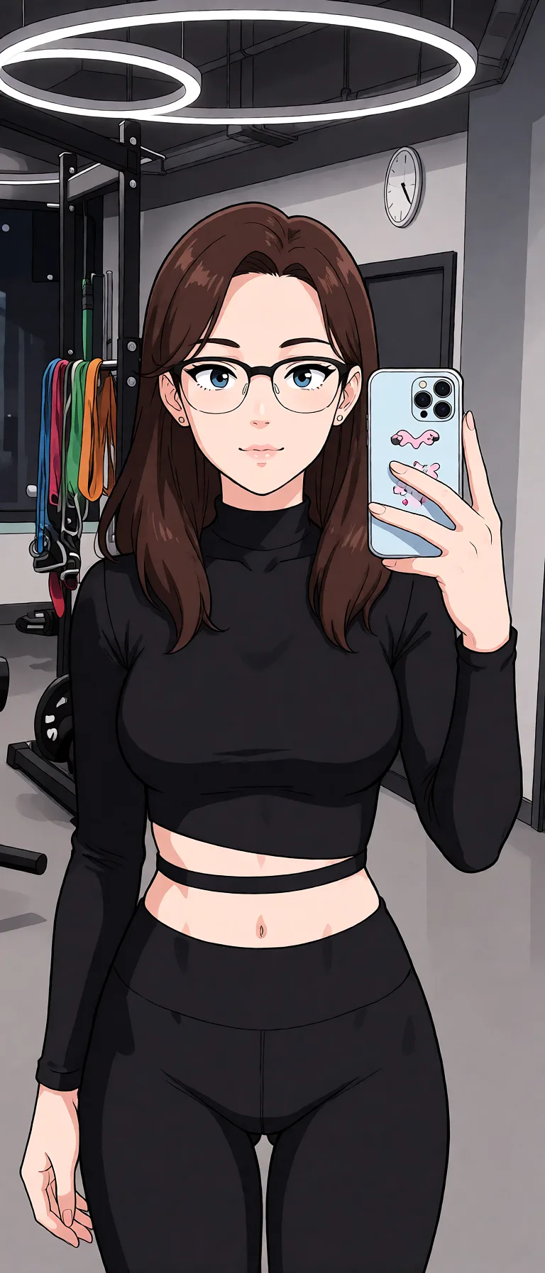 Redraw the entire picture as a hand-drawn anime illustration in flat cel-shaded anime style. It stays the same person with the same face, the same expression, the same hair and the same skin tone, and every other detail of the photograph is kept exactly as it is: nothing is added, removed, moved, uncovered or recoloured. Only the medium changes, and no part of the picture is left photographic. Above all, the picture must show: Секс по миссионерский от первого лица с девушкой на фото верхняя одежда пусть остается.