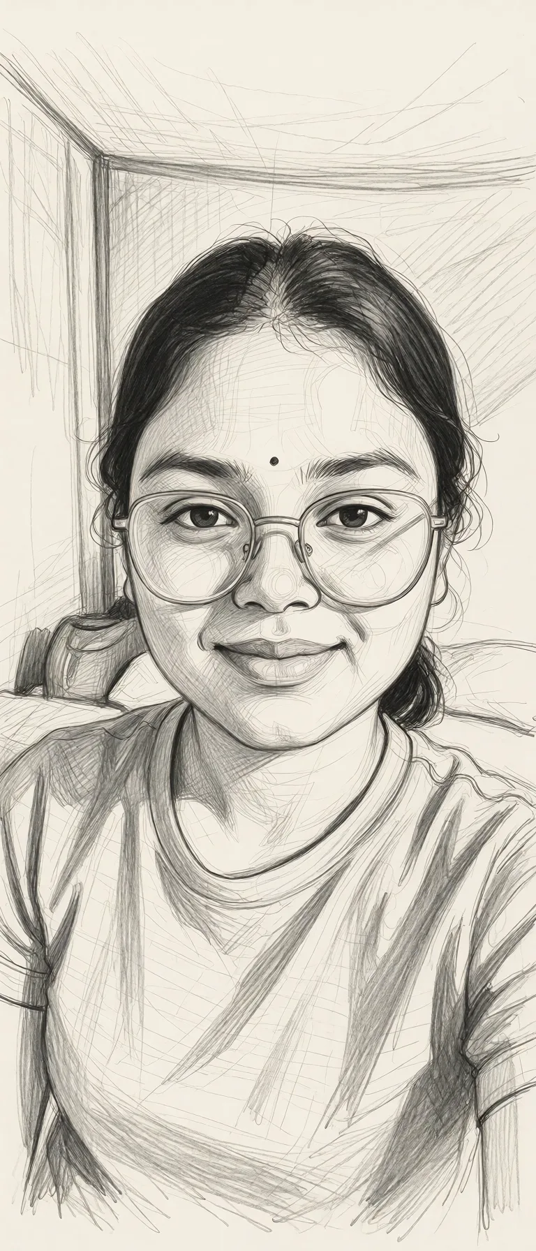 Redraw the entire picture as a hand-drawn graphite sketch on off-white paper: visible pencil strokes, cross-hatched shading, loose construction lines and no colour beyond the grey of the pencil and the tone of the paper. The background is drawn in the same style. Nothing in the frame keeps its photographic appearance. Above all, the picture must show: Make as fingering.