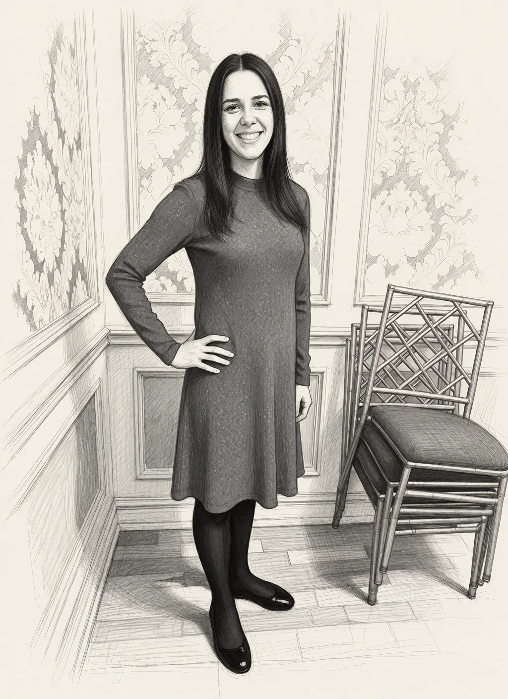 Redraw the entire picture as a hand-drawn graphite sketch on off-white paper: visible pencil strokes, cross-hatched shading, loose construction lines and no colour beyond the grey of the pencil and the tone of the paper. The background is drawn in the same style. Nothing in the frame keeps its photographic appearance. Above all, the picture must show: Nude with a black man.