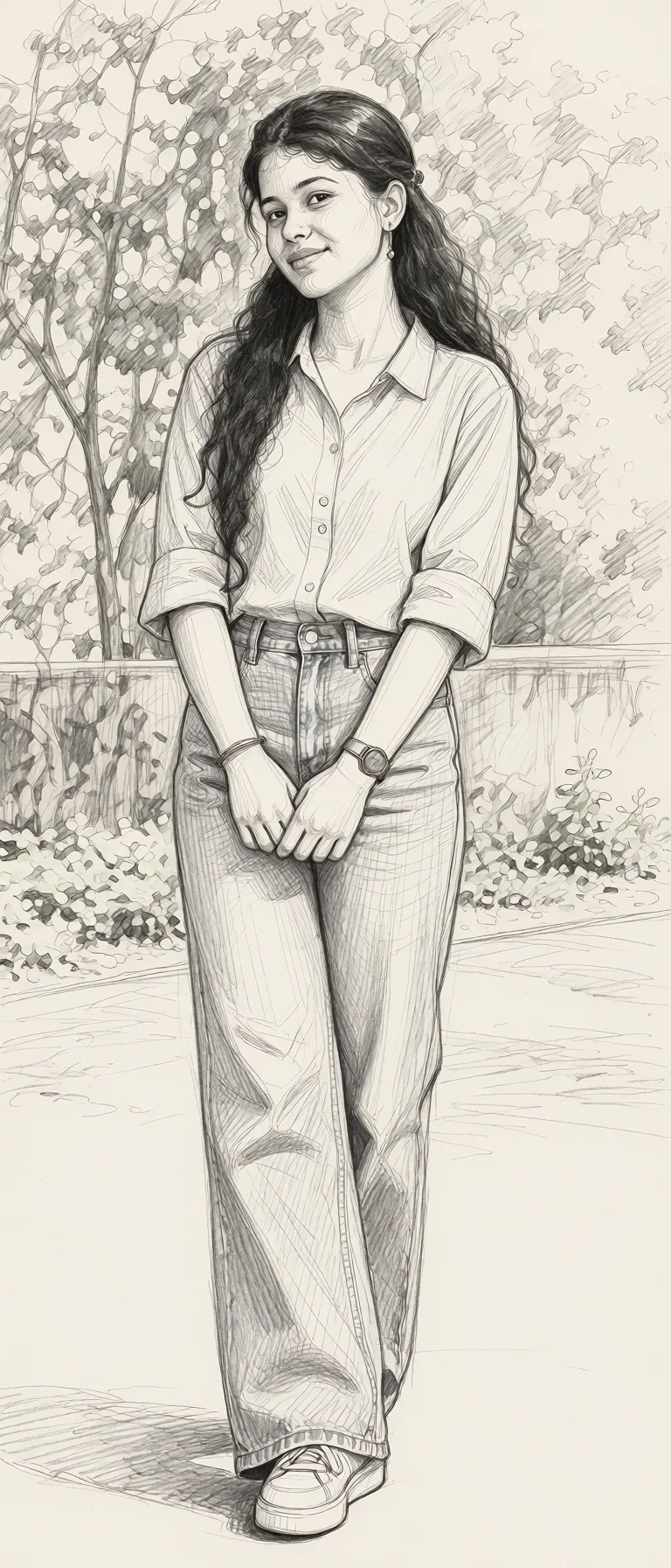 Redraw the entire picture as a hand-drawn graphite sketch on off-white paper: visible pencil strokes, cross-hatched shading, loose construction lines and no colour beyond the grey of the pencil and the tone of the paper. The background is drawn in the same style. Nothing in the frame keeps its photographic appearance. Above all, the picture must show: All dress undress.