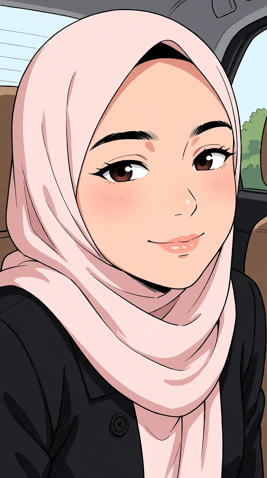 Redraw the entire picture as a hand-drawn anime illustration in flat cel-shaded anime style. It stays the same person with the same face, the same expression, the same hair and the same skin tone, and every other detail of the photograph is kept exactly as it is: nothing is added, removed, moved, uncovered or recoloured. Only the medium changes, and no part of the picture is left photographic. Above all, the picture must show: gangbang.