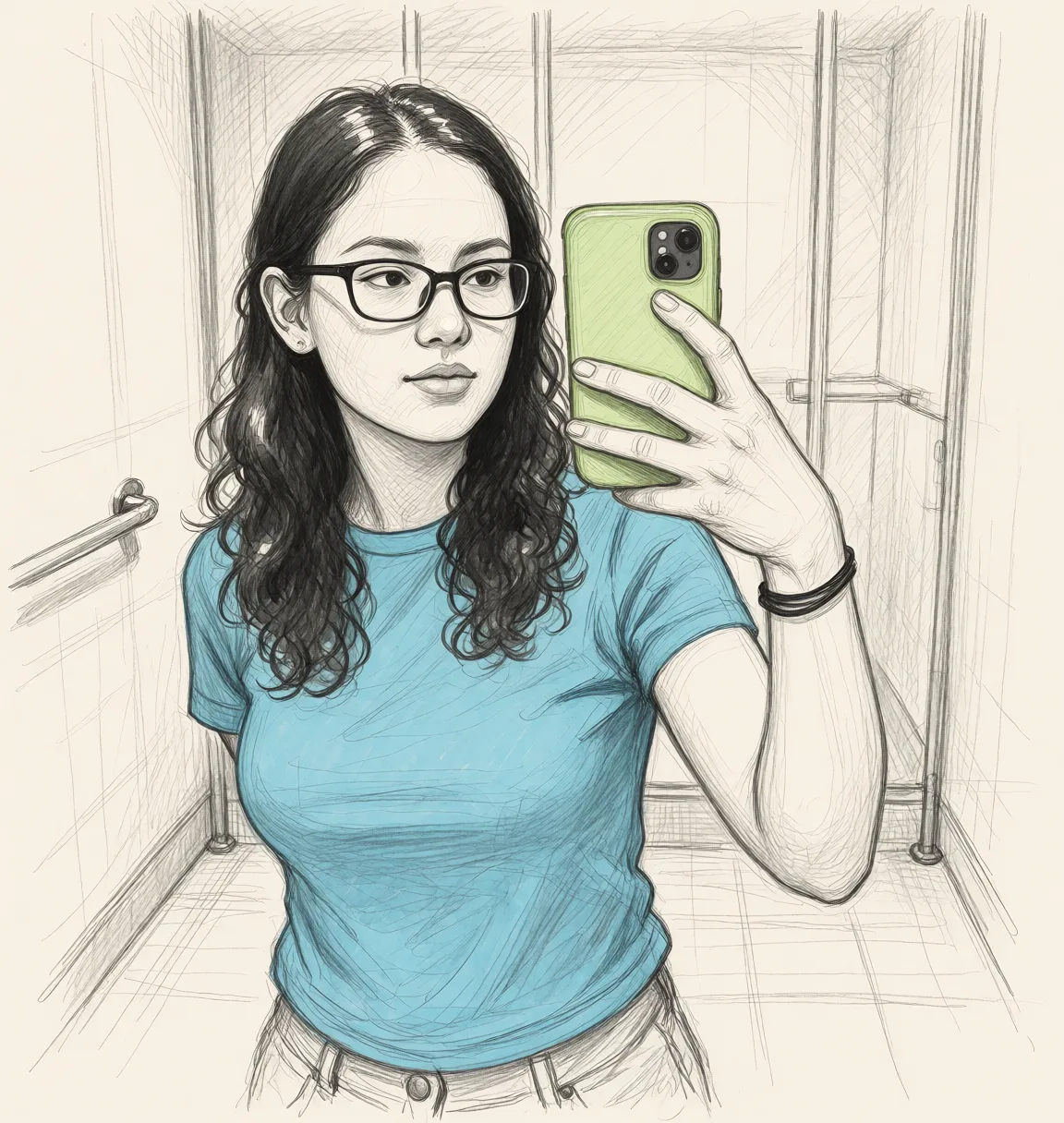 Redraw the entire picture as a hand-drawn graphite sketch on off-white paper: visible pencil strokes, cross-hatched shading, loose construction lines and no colour beyond the grey of the pencil and the tone of the paper. The background is drawn in the same style. Nothing in the frame keeps its photographic appearance. Above all, the picture must show:woman fucked.