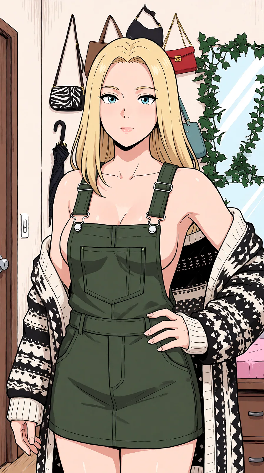 Redraw the entire picture as a hand-drawn anime illustration in flat cel-shaded anime style. It stays the same person with the same face, the same expression, the same hair and the same skin tone, and every other detail of the photograph is kept exactly as it is: nothing is added, removed, moved, uncovered or recoloured. Only the medium changes, and no part of the picture is left photographic. Above all, the picture must show: No top naked cum on face and tits.