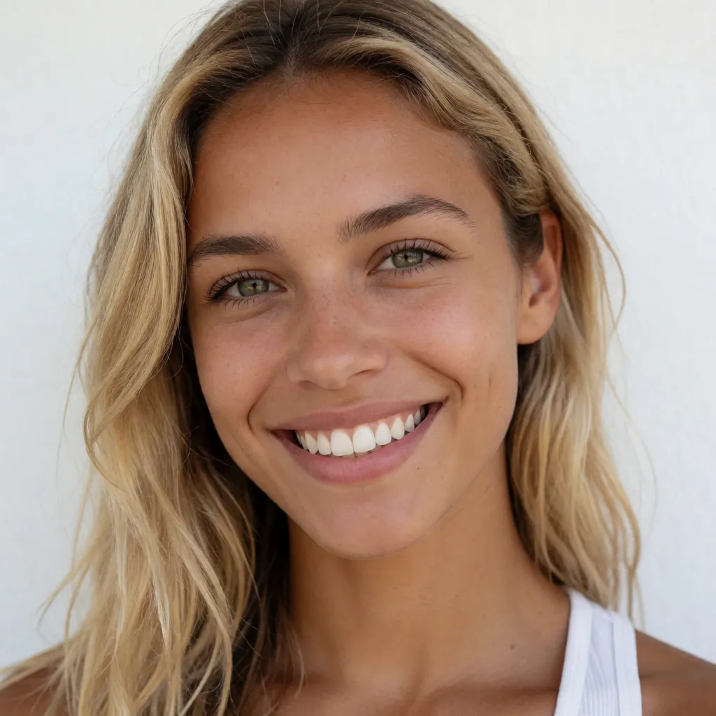 an amateur snapshot, Photorealistic picture, highly detailed, ultra-high resolution, correct human anatomy, long shot: Sexy nude young woman, smiling, athletic physique, elegant attractive pose, blonde hair, light-brown skin, naked ample bust, topless, without any bra, beautiful teats., plenty of natural daylight, flat even light, casual unposed snapshot, natural everyday colour, mild noise, natural unretouched skin, strikingly beautiful, radiant complexion, early twenties