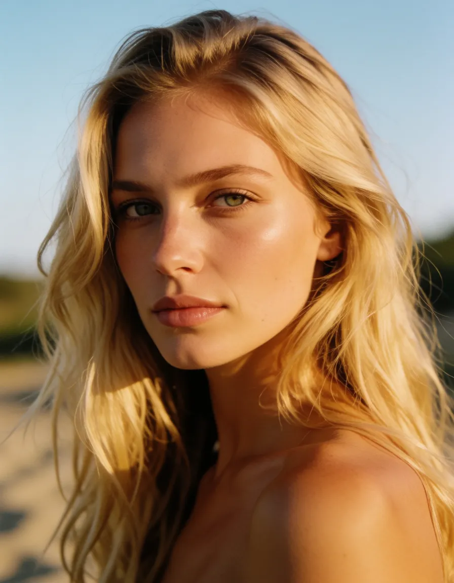 a photograph, a woman with long blond hair in a , all naked,having sex feet and sexy anal, warm golden afternoon daylight, soft natural shadows, warm amber tones, gentle contrast, fine film grain, smooth clear skin, strikingly beautiful, radiant complexion, early twenties