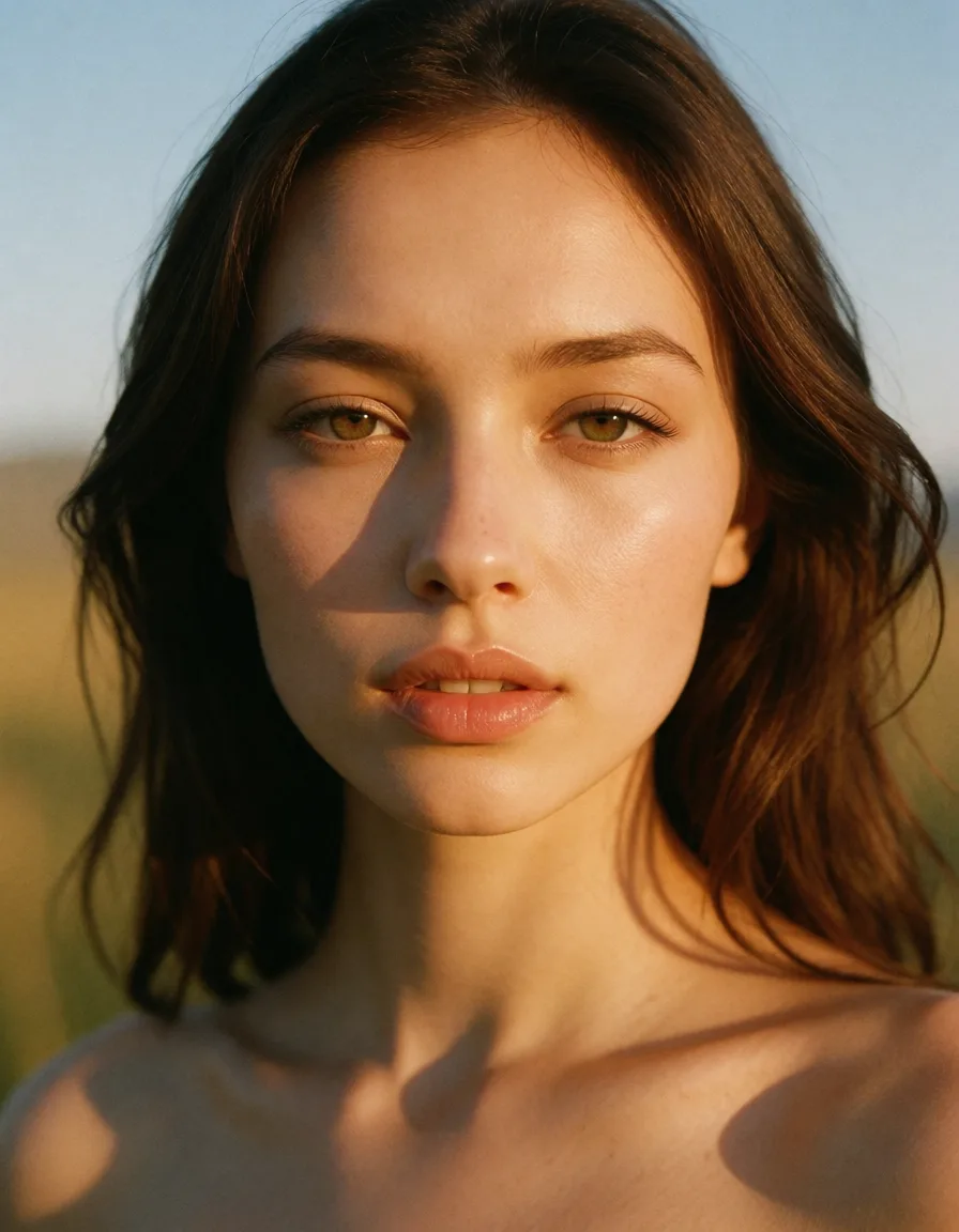 a photograph, Кыргыз трахает казашку у байтерека, warm golden afternoon daylight, soft natural shadows, warm amber tones, gentle contrast, fine film grain, smooth clear skin, strikingly beautiful, radiant complexion, early twenties