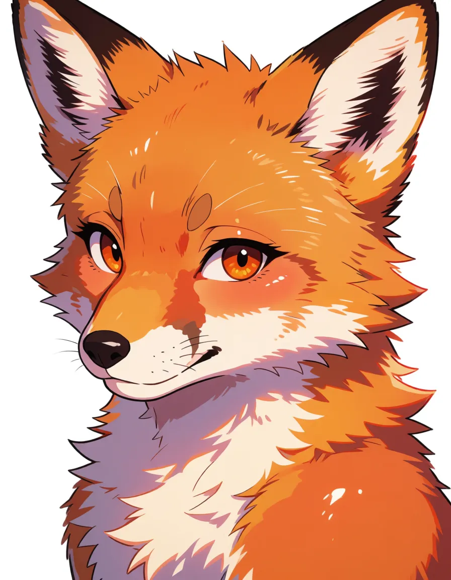 hentai anime art, Furry fox, clean lineart, smooth cel shading, glossy highlights, saturated warm colour, drawn illustration, strikingly beautiful, radiant complexion, early twenties