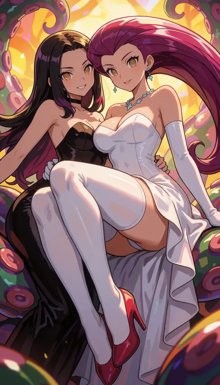 hentai anime art, Spiral eyes,hypnosis,suspended by tentacles,tentacle handjob, kissing tentacle, tentacle sex,vaginal,jessie(pokemon) ,high heels,bride dress,plant tentacles



ebyjull(artist), vanripper(artist), merunyaa(artist),((beautiful face)), (dynamic lighting), ((Detailed)), (best quality, hdr), (4k), clean lineart, smooth cel shading, glossy highlights, saturated warm colour, drawn illustration, strikingly beautiful, radiant complexion, early twenties