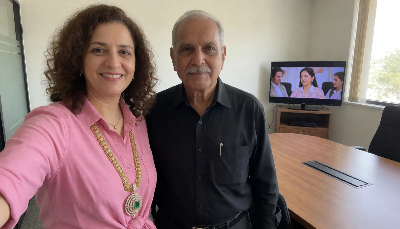 an amateur snapshot, ultra high defination image of a gorgeous white coloured South Indian cute faced malayali, brown curly haired, married woman aged around 56,with huge saggy tits,dark nipple, navel pierced with Ruby gem, wearing a pink shirt tied under her breast making her boobs completely visible, she adoring a lengthy gold chain with huge middle finger diamond pendant, and also a delicate nose ring, adoring seven layered diamond waist chain with emerald belt buckle,adoring her auspicious marriage rope(thali), wearing Nike Jordan shoes.having sex with her boss elderly indian man with a mustache,  wears a black shirt.fucking her in his conference table.He fucking her from behind harder, inside his corporate office ,she expressing her joyfull moment and watching viewers.onnthe right corner of the room a tv is placed and porn movie is playing in it., plenty of natural daylight, flat even light, casual unposed snapshot, natural everyday colour, mild noise, natural unretouched skin, strikingly beautiful, radiant complexion, early twenties