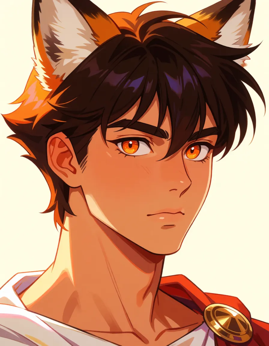 hentai anime art, Ancient Greece,digital illustration,detail illustration,furry,1 fox boy,orange eyes,animal legs,femboy,very skinny,tinuc only,canine penis, clean lineart, smooth cel shading, glossy highlights, saturated warm colour, drawn illustration, strikingly beautiful, radiant complexion, early twenties