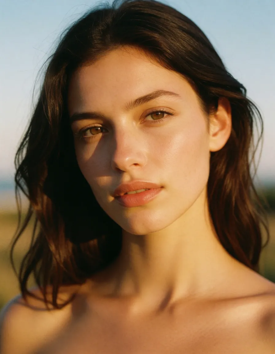 a photograph, naked indian smile slender beauti 20s female big titt hairy pussy sit hand masturbation, warm golden afternoon daylight, soft natural shadows, warm amber tones, gentle contrast, fine film grain, smooth clear skin, strikingly beautiful, radiant complexion, early twenties