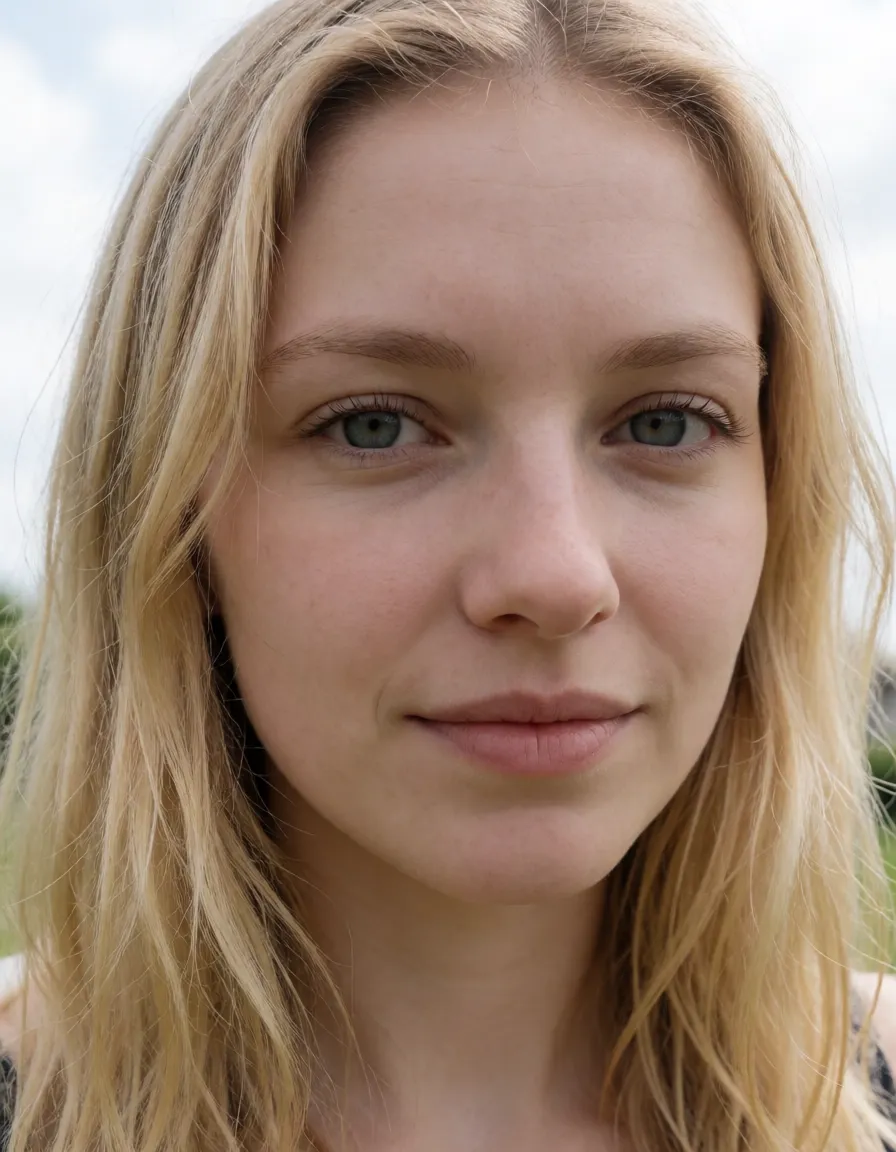 an amateur snapshot, futanari , looking_at_viewer , completely nude , make her on the kneeling , looking_back , soles , her penis is on her soles, cum on soles , blonde hair, pale skin, black eyes, plenty of natural daylight, flat even light, casual unposed snapshot, natural everyday colour, mild noise, natural unretouched skin, strikingly beautiful, radiant complexion, early twenties