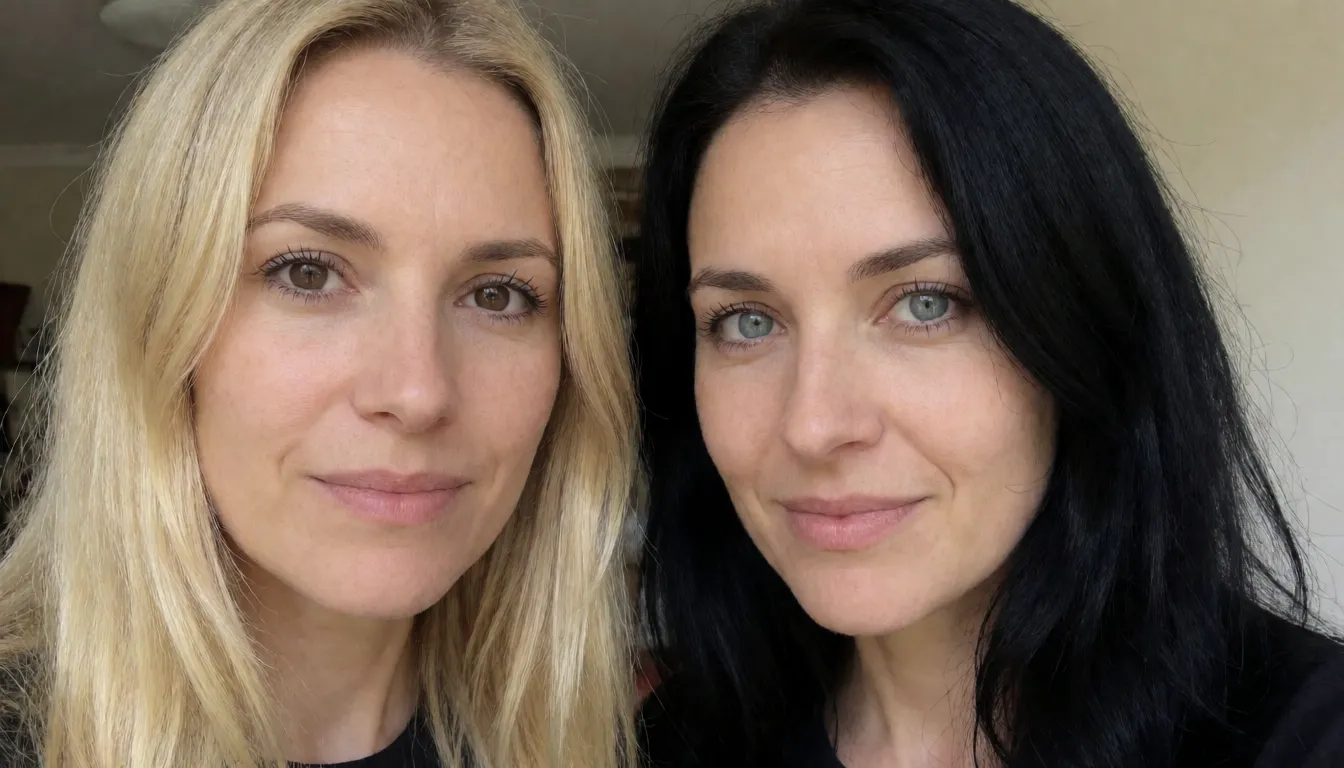 an amateur snapshot, Make 2 futanari women, one with blonde long hair and brown eyes also very pale skin also long black french fingernails and toenails, second with black hair light blue eyes and also with the same nails, looking_at_viewer , completely nude , make them show soles, cum on soles , make blonde with strict face and with blush, make black hair one with seductive_smile with teeth and blush, make their bodies very curvy, giant breasts, narrow_waist , thick_thighs , make them both futanari , make them shemales, make them futa , realistic , make them hold their penises, add more cum on penis and soles, make soles very pink , make them 60-65 years old, plenty of natural daylight, flat even light, casual unposed snapshot, natural everyday colour, mild noise, natural unretouched skin, strikingly beautiful, radiant complexion, early twenties