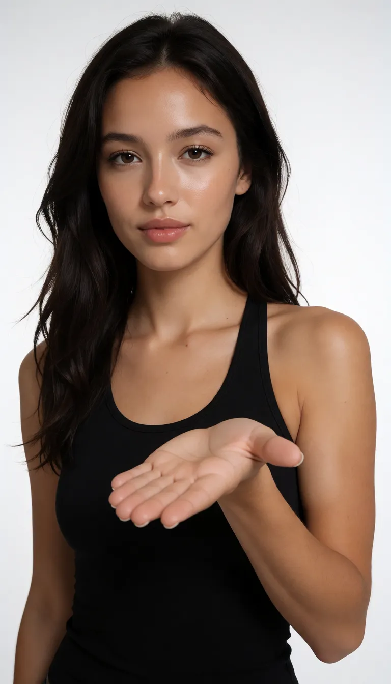 a studio photograph, RAW photo, ultra realistic, cowboy shot, 1woman, presenting, toes, black background, hyperrealistic, even shadowless studio light, plain white background, clean rich colour, flawless polished skin, strikingly beautiful, radiant complexion, early twenties