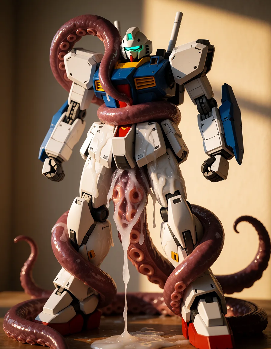 a photograph, mecha stand,tentacle fuck mecha,tentacle around,mecha on place,tentacle grab mecha,mecha stand,tentacle fyck mech inside,tentacle cum inside body mecha,tentacle release slime on body mecha,slime covered all body mecha, warm golden afternoon daylight, soft natural shadows, warm amber tones, gentle contrast, fine film grain, smooth clear skin, strikingly beautiful, radiant complexion, early twenties