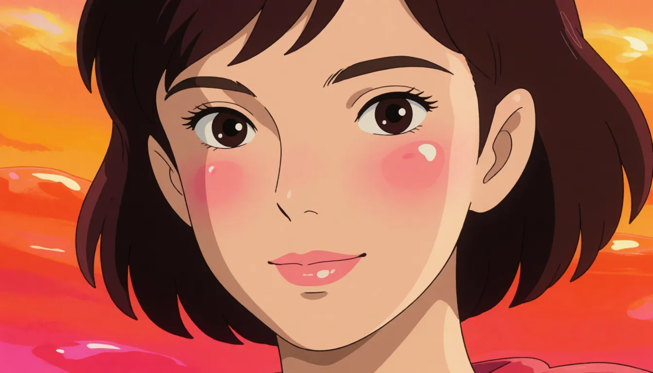 hentai anime art, ghibli deepthroat, clean lineart, smooth cel shading, glossy highlights, saturated warm colour, drawn illustration, strikingly beautiful, radiant complexion, early twenties
