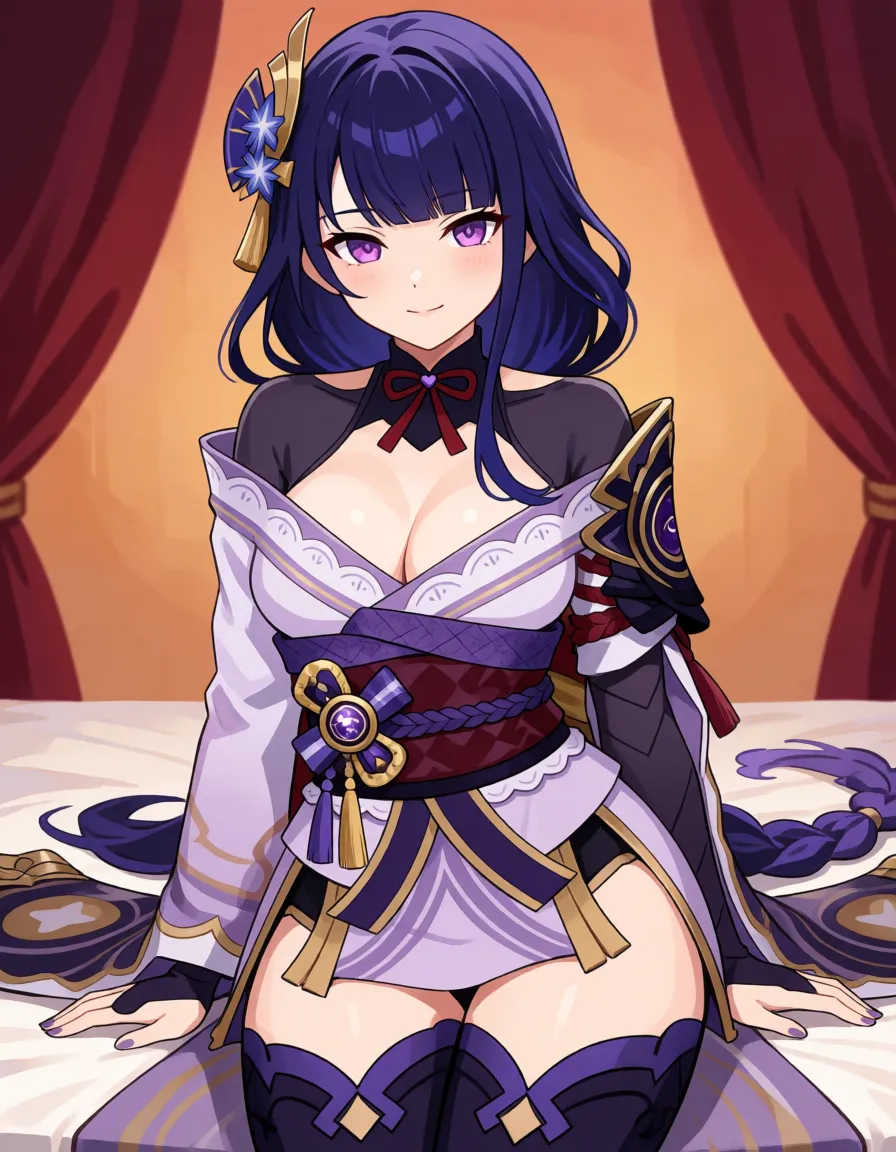 hentai anime art, raiden shogun genshin vision_(genshin_impact) sex a caramel skin penis creampie impregnation, womb, doggystyle sex, nude presenting pussy, presenting anus directly to viewer, showing soles of feet, pulling ass cheek with one hand, purple nails on fingers, on all (all_fours) looking back on bed ahegao face. partial nudity, big tits, hard pink nipples, pure white skin, pink eyes (looking at viewer) (facing_viewer) show her eyes (heart-shaped_eyes) cumdrip, clean lineart, smooth cel shading, glossy highlights, saturated warm colour, drawn illustration, strikingly beautiful, radiant complexion, early twenties