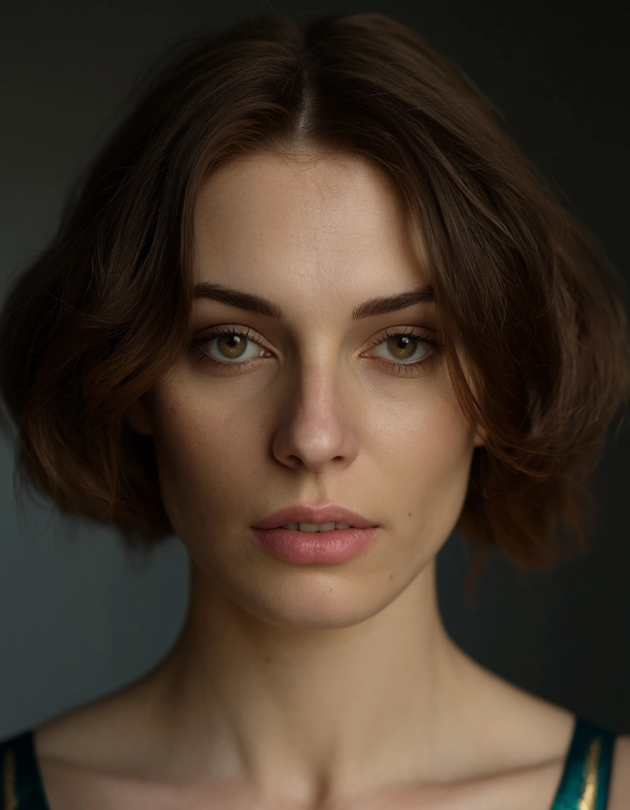 Naked pale_skin short brown_hair gymnast on ballince beem, score_9, score_8, candid photo, realistic skin texture, visible skin pores, film grain, depth of field