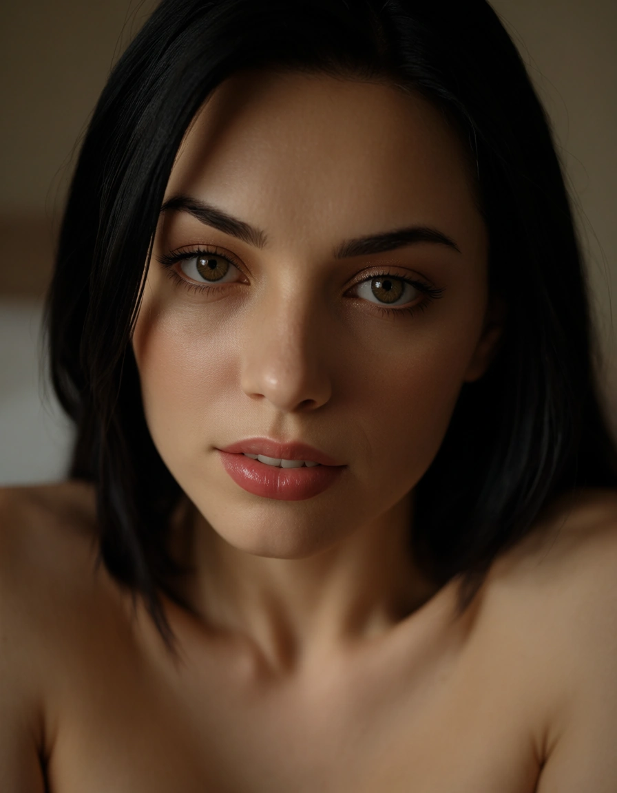 chisato, completely nude,, score_9, score_8, candid photo, realistic skin texture, visible skin pores, film grain, depth of field