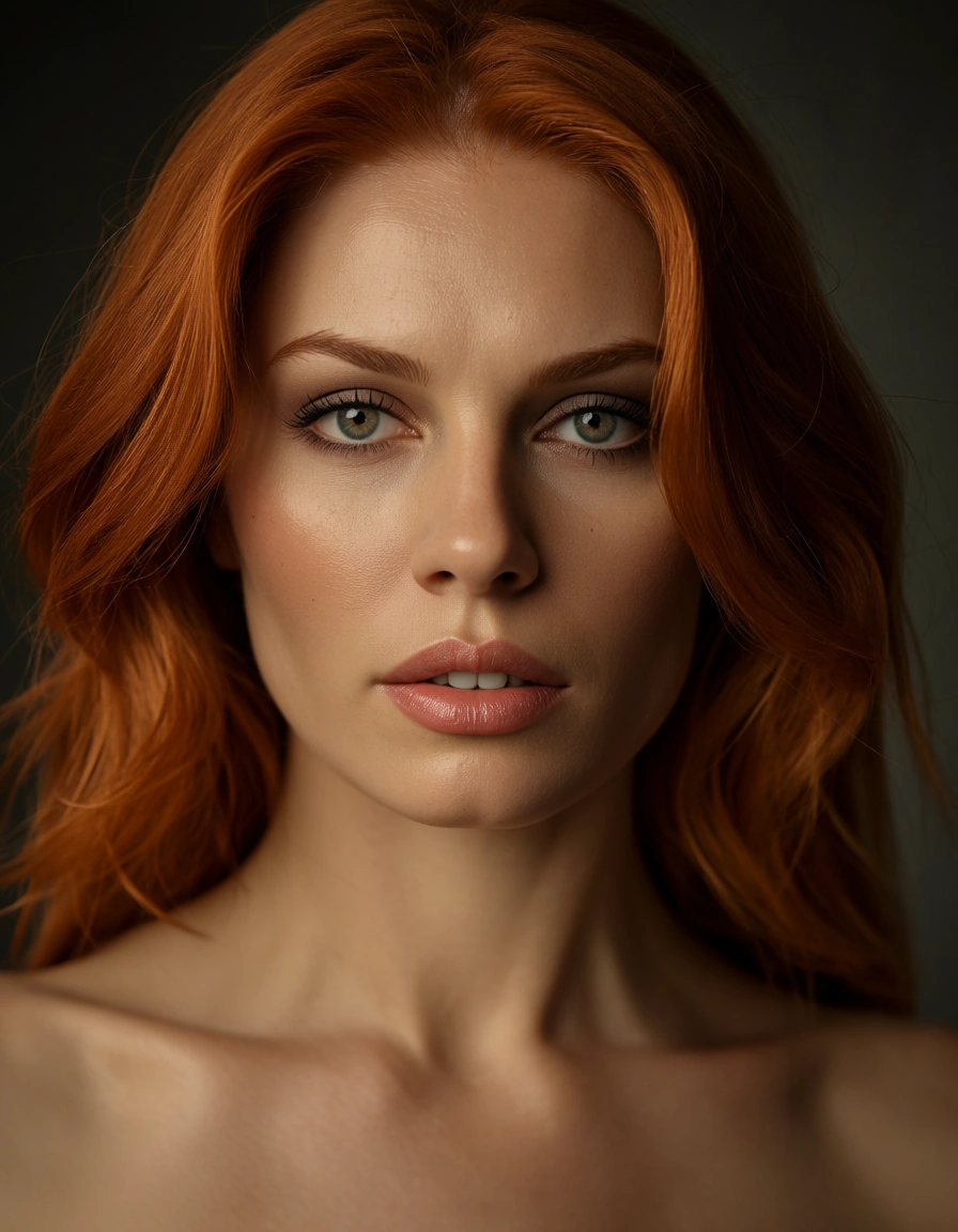 professional photo, high detail, redhead woman,, score_9, score_8, candid photo, realistic skin texture, visible skin pores, film grain, depth of field