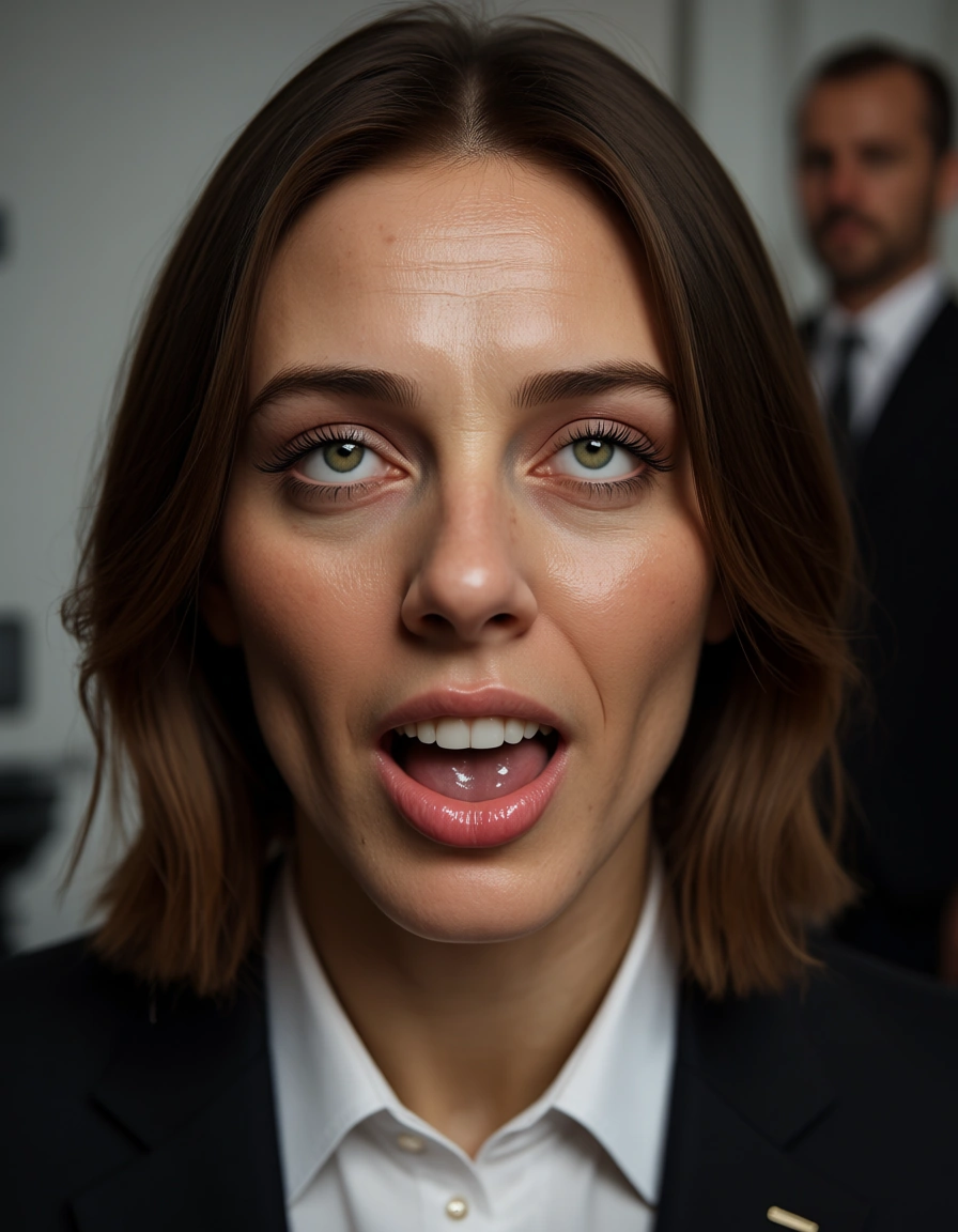 professional photo, high detail, 2boys, petite adult woman, office wear, ahegao, hyperrealistic, score_9, score_8, candid photo, realistic skin texture, visible skin pores, film grain, depth of field