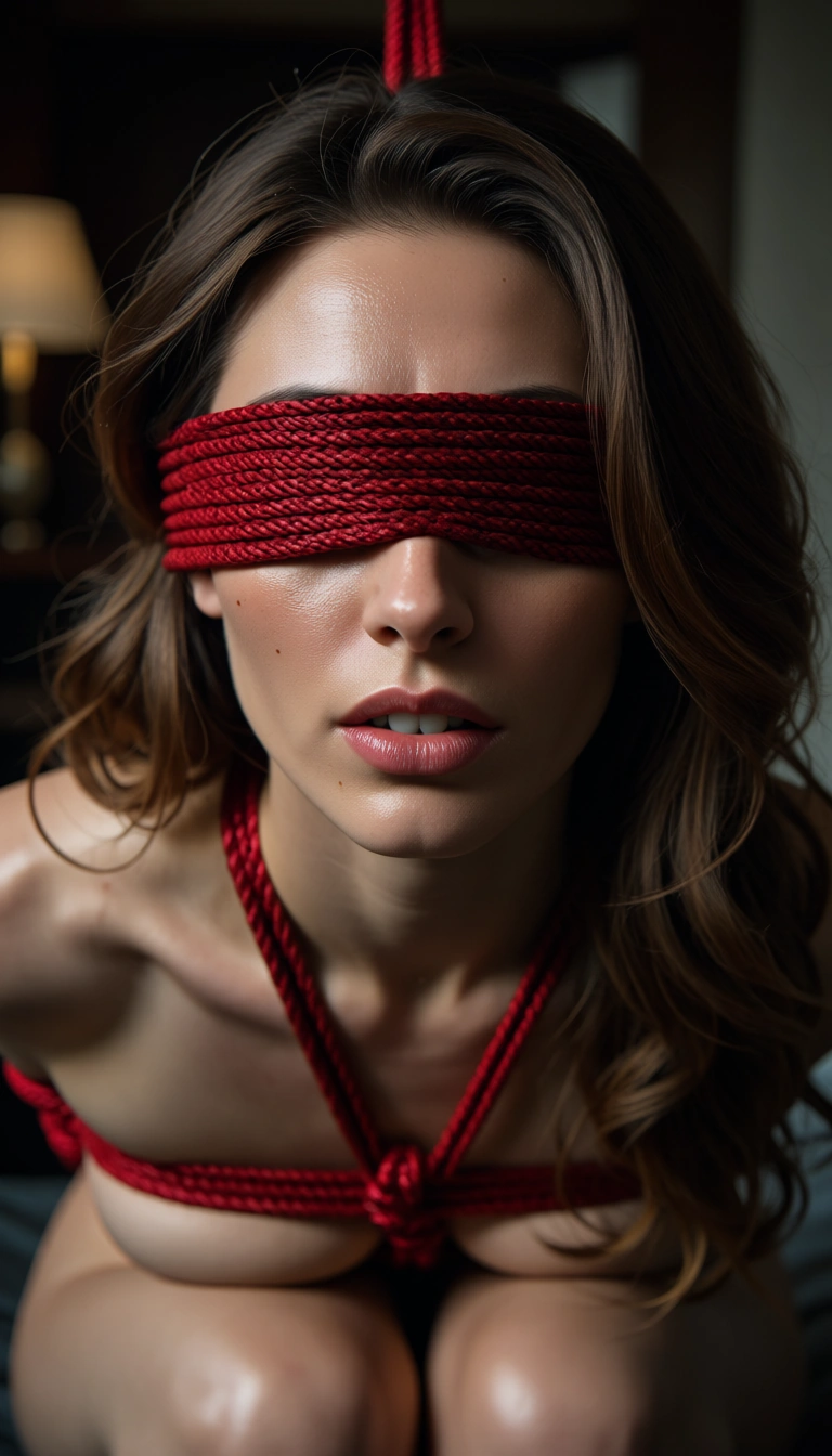 yuri, bondage, shibari, blindfold
