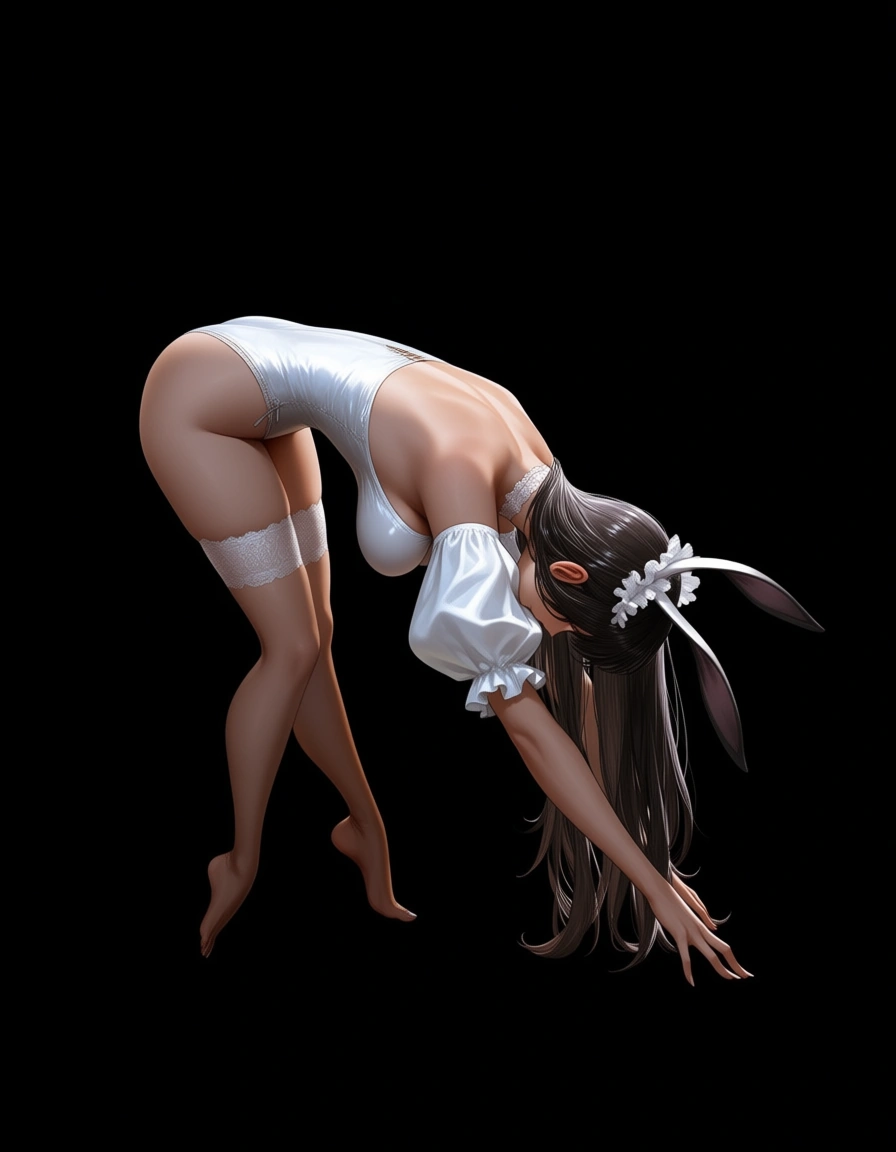 professional photo, high detail, 6+girls, animal ears, puffy sleeves, 69 position, black background, side view, natural skin texture, hentai_studio_quality